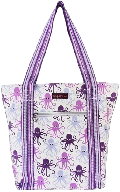 Striped Octopus Canvas Tote