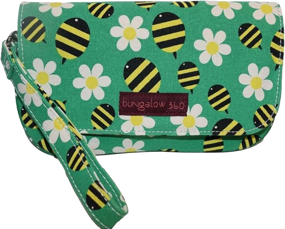 Bee Print Wristlet Clutch