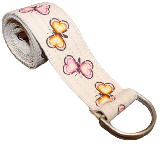 Butterfly Print Canvas Belt
