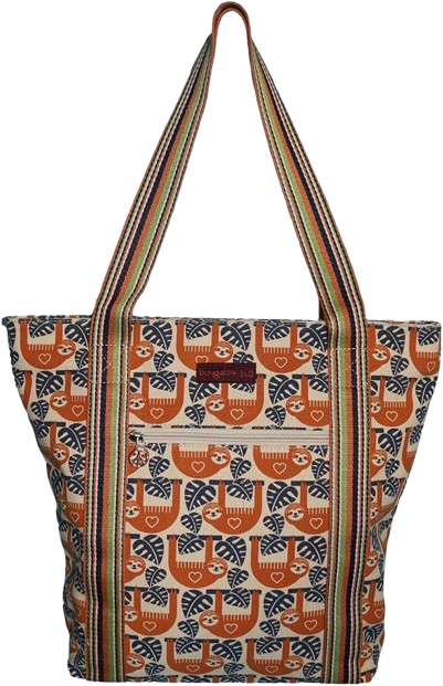 Sloth Striped Vegan Tote